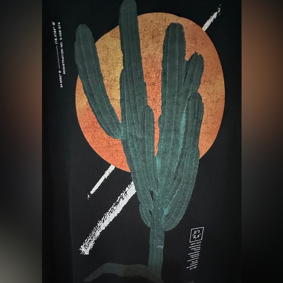 266 LIRX | Honduras Men’s Black Graphic Tee Cactus Sunset Streetwear Cotton (L) - Picture 8 of 12